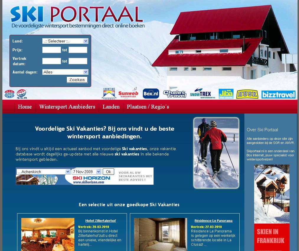 Wintervakantie website, Skiportaal.nl-screenshot-jpg
