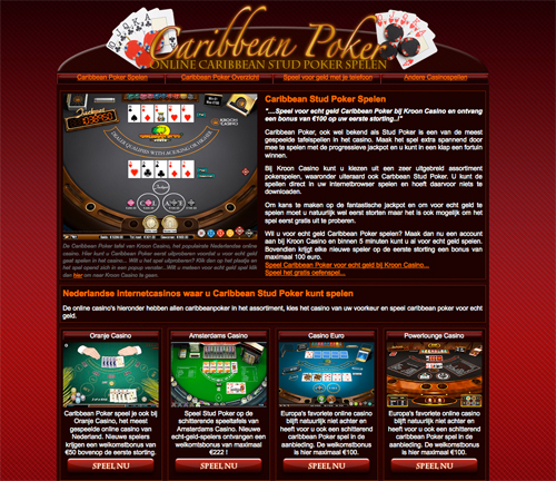 Complete Caribbean Stud Poker website + typo domeinnaam-carribeanpoker-jpg