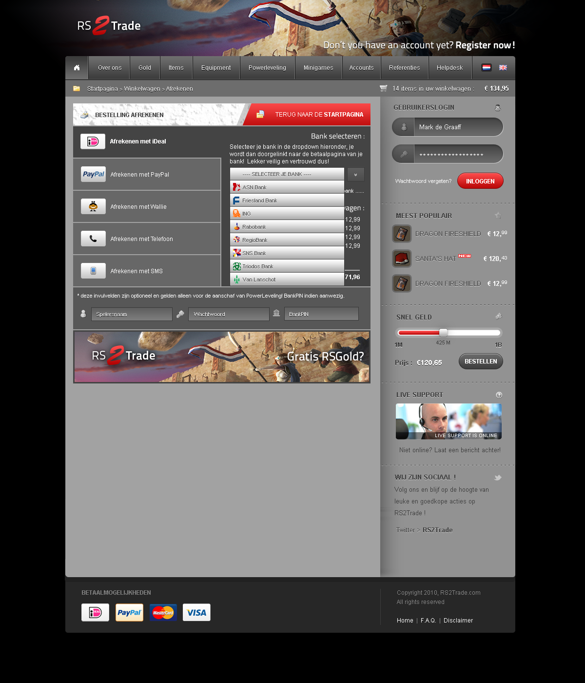 Virtuele items concept-afrekenen-png