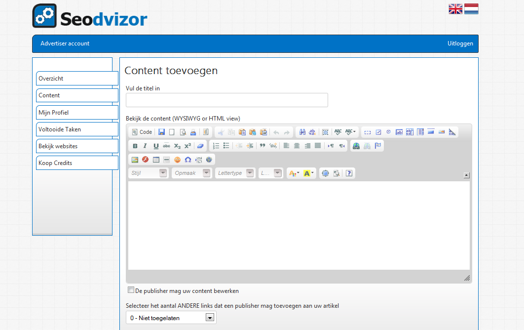 Webbased linkbuilding tool - volledig custom - UNIEK in Benelux-screen2-png