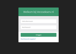 Verzoek*Serv - Complete goed lopende website, uniek concept-inloggen-png