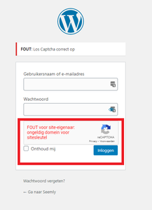 FOUT voor site-eigenaar: ongeldig domein voor sitesleutel-help-png